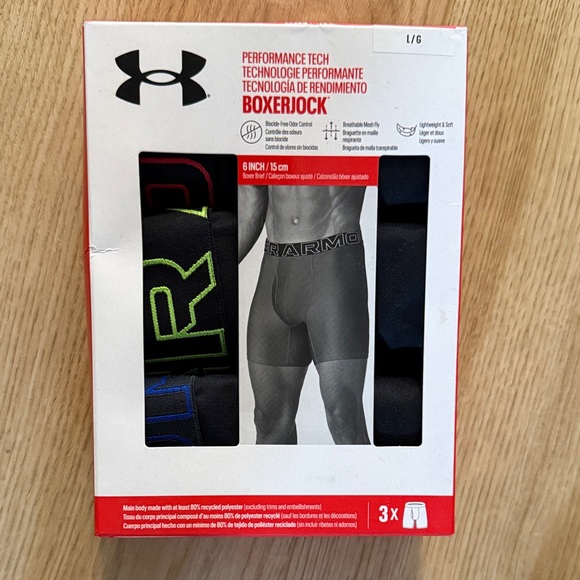 Under Armour Other - Under Armour Men’s Boxer Briefs - Black with Neon Accents (3 Pack)